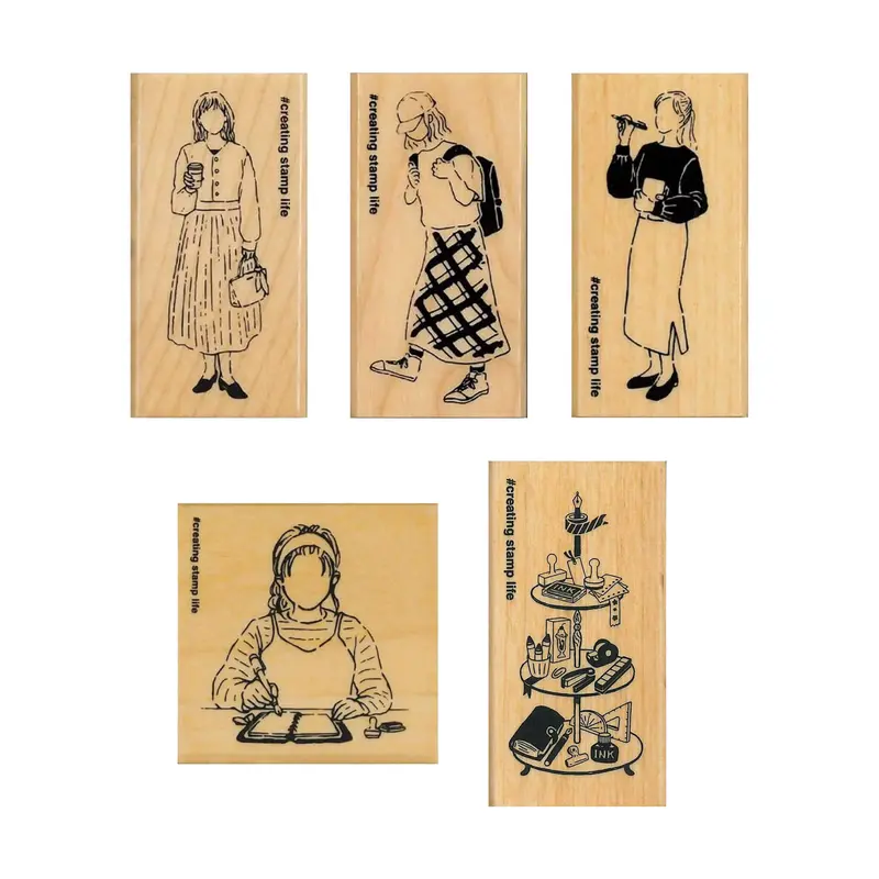 Kodomo no Kao I Love Stamp Series Girl & Stationery
