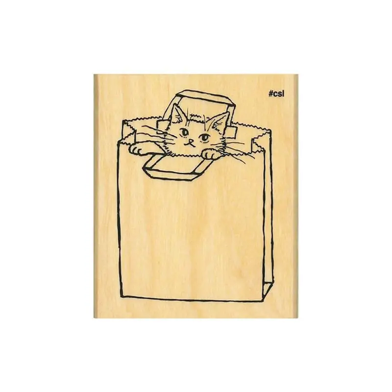 Kodomo no Kao I Love Stamp Series - Paper Bag Cat