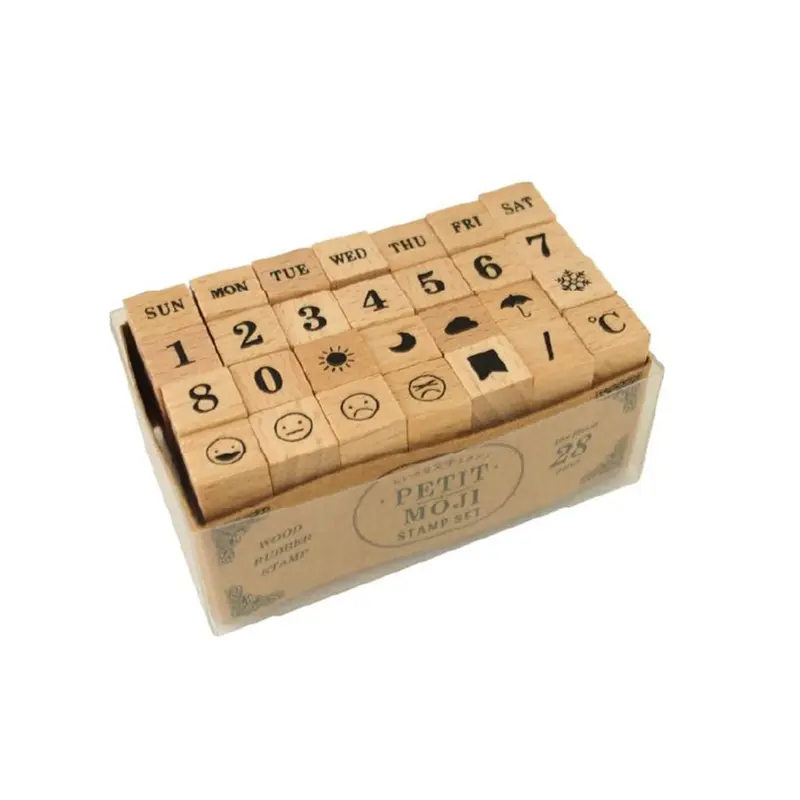 Kodomo no Kao Petit Moji Stamp Set - Week, Numbers & Symbols