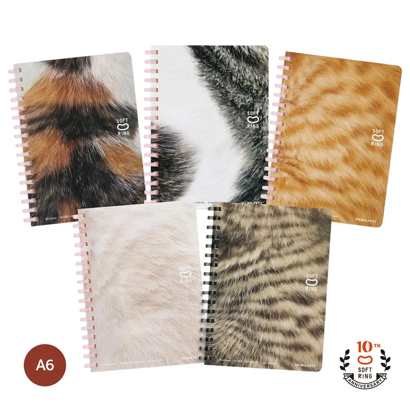 Kokuyo Soft Ring Notebook 10th Anniversary Edition Puni Puni Kitten A6