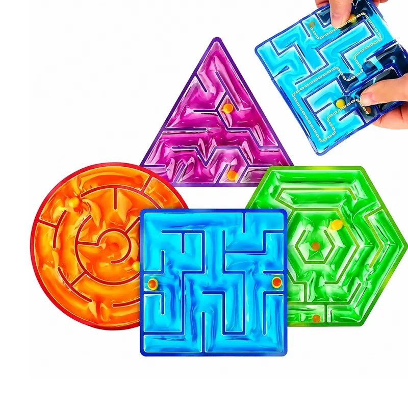 Labyrintfidget med gel, set med 4 ljudlösa fidgets