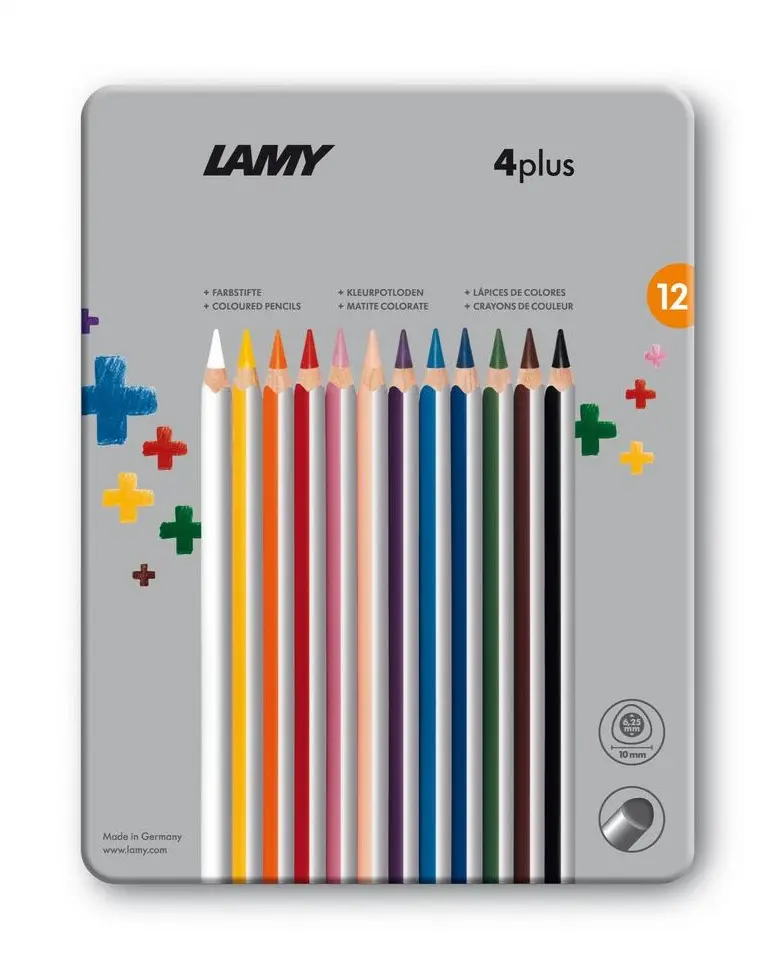 LAMY 4plus färgpennor metalllåda 12st