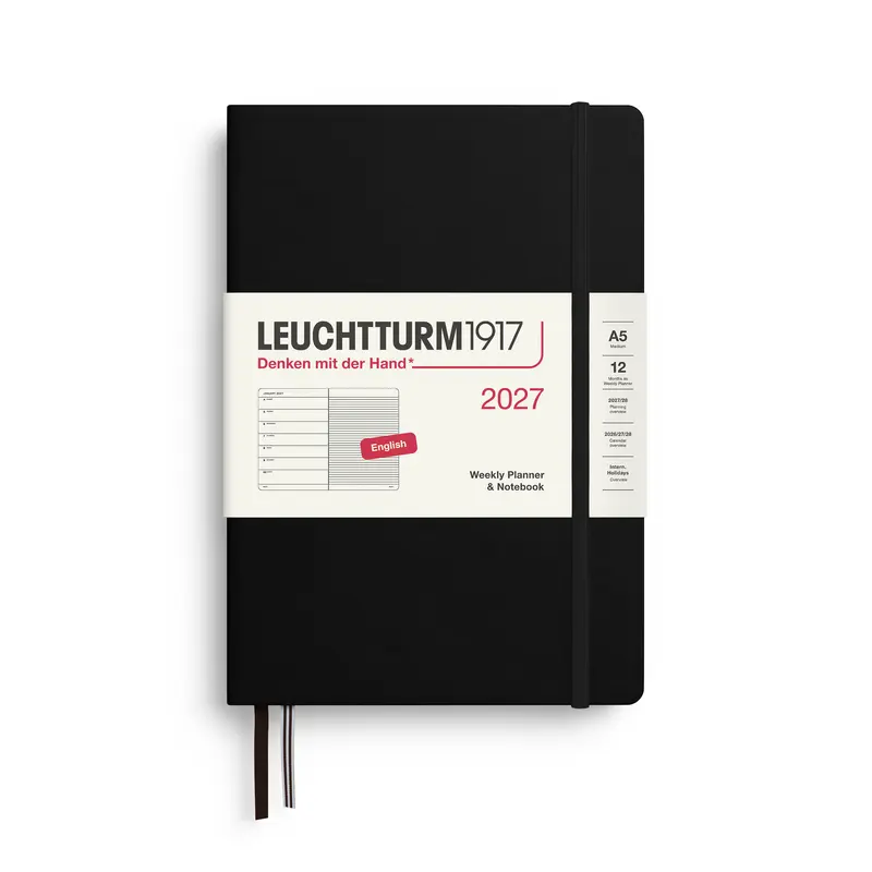 Leuchtturm kalender 2027 A5 Hard Cover Weekly Planner & Notebook