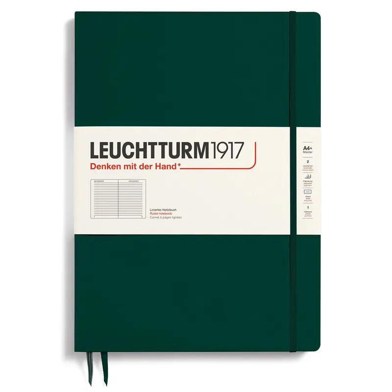 Linjerad skrivbok Lt A4+ Slim Forest Green