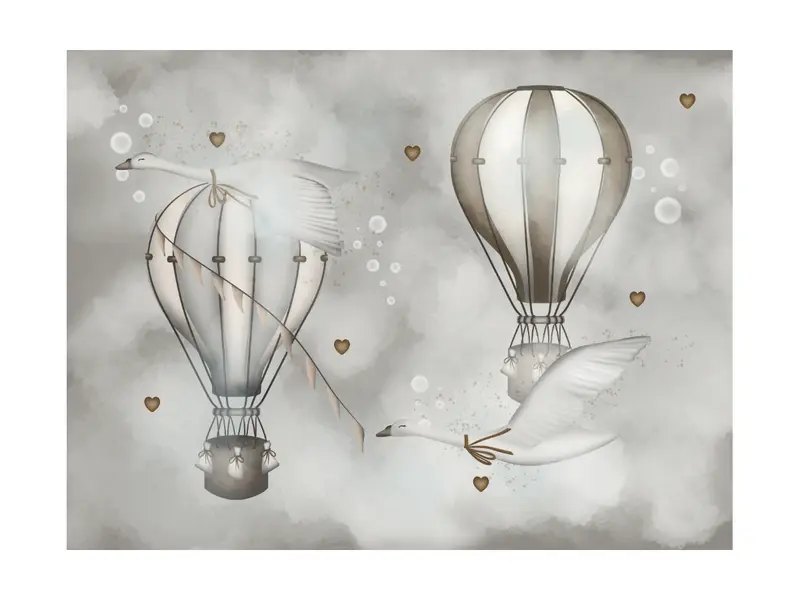 Luftballonger och Svanar Poster