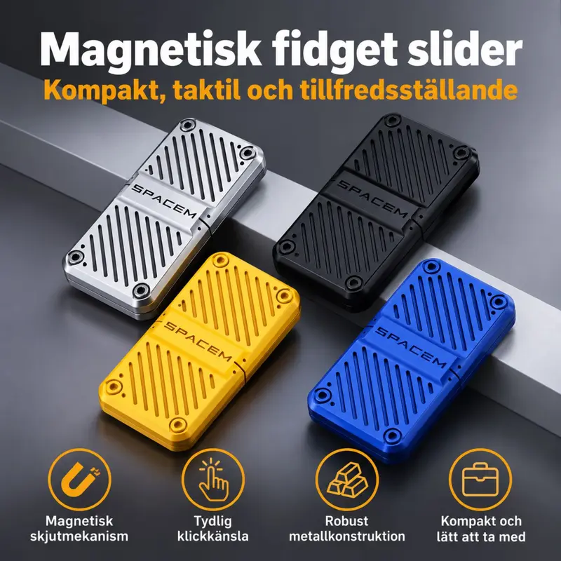Magnetisk fidget slider i metall