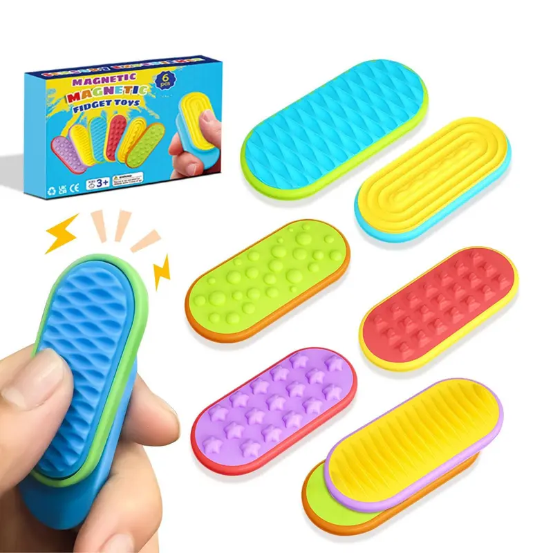 Magnetiska fidgetplattor i silikon, 6-pack
