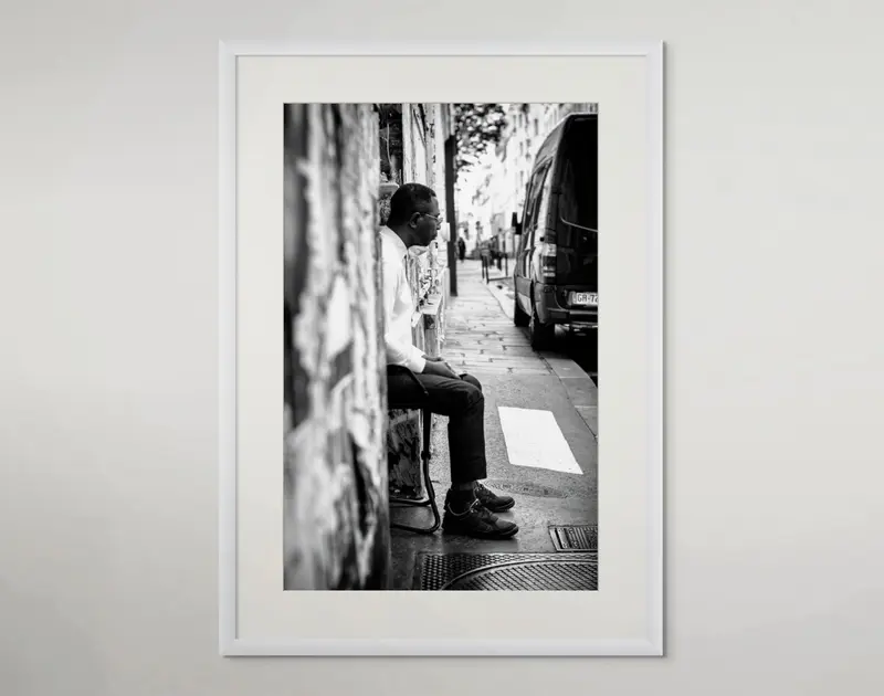 Man outside shop