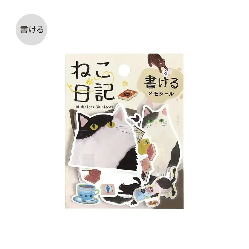 Memo stickers Cat Diary - Kuro