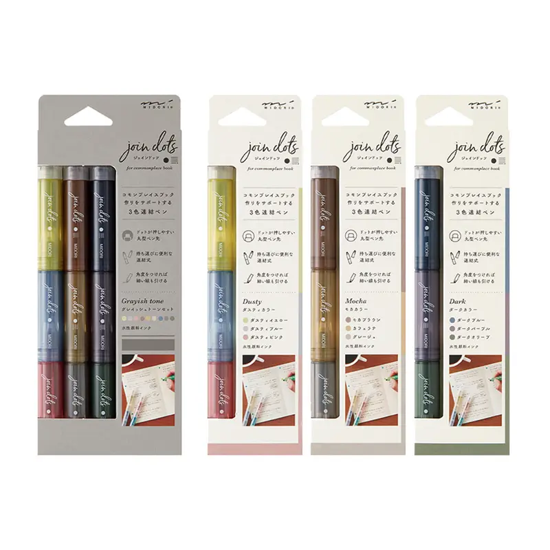 Midori Connecting Pen Join Dots Marker Grayish Tone