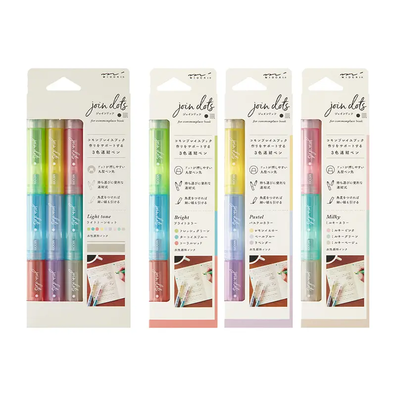 Midori Connecting Pen Join Dots Marker Light Tone