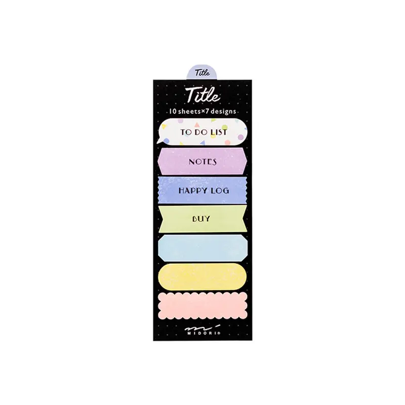 Midori Journal Sticky Notes - Colorful Title