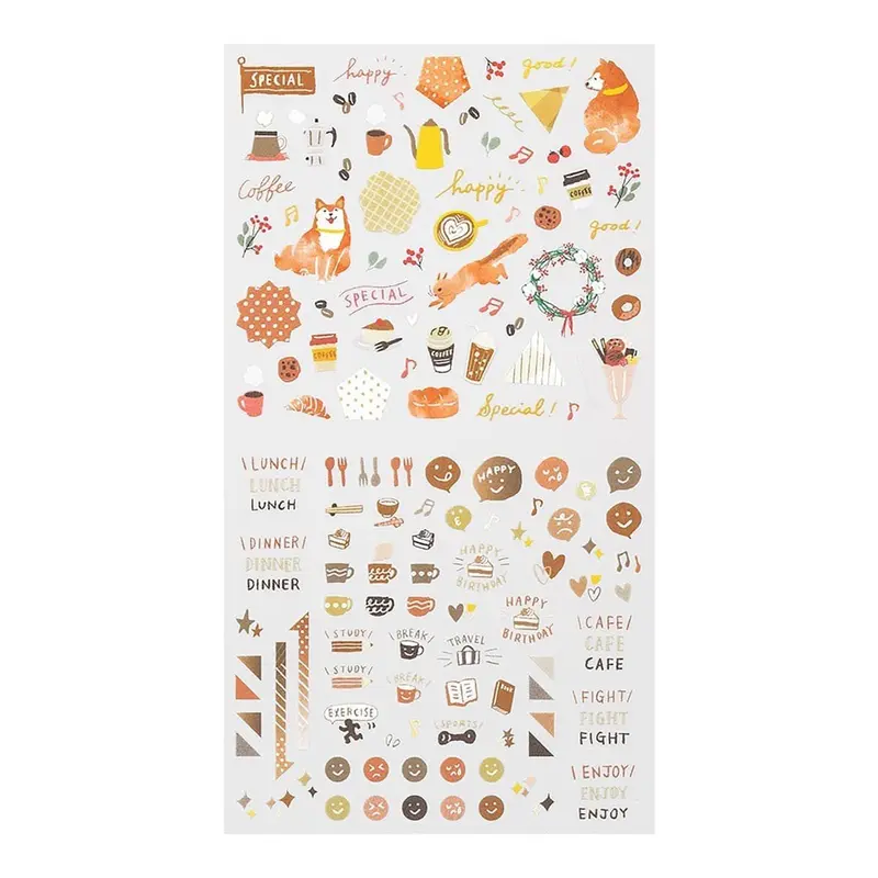Midori Kalenderstickers Färgtema - Brown