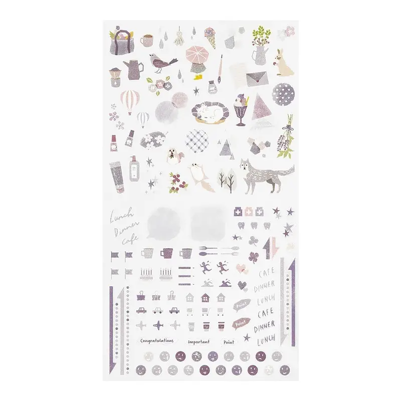 Midori Kalenderstickers Färgtema - Lavender