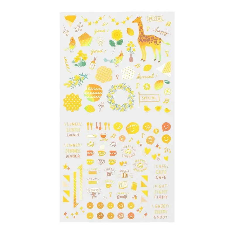 Midori Kalenderstickers Färgtema - Yellow