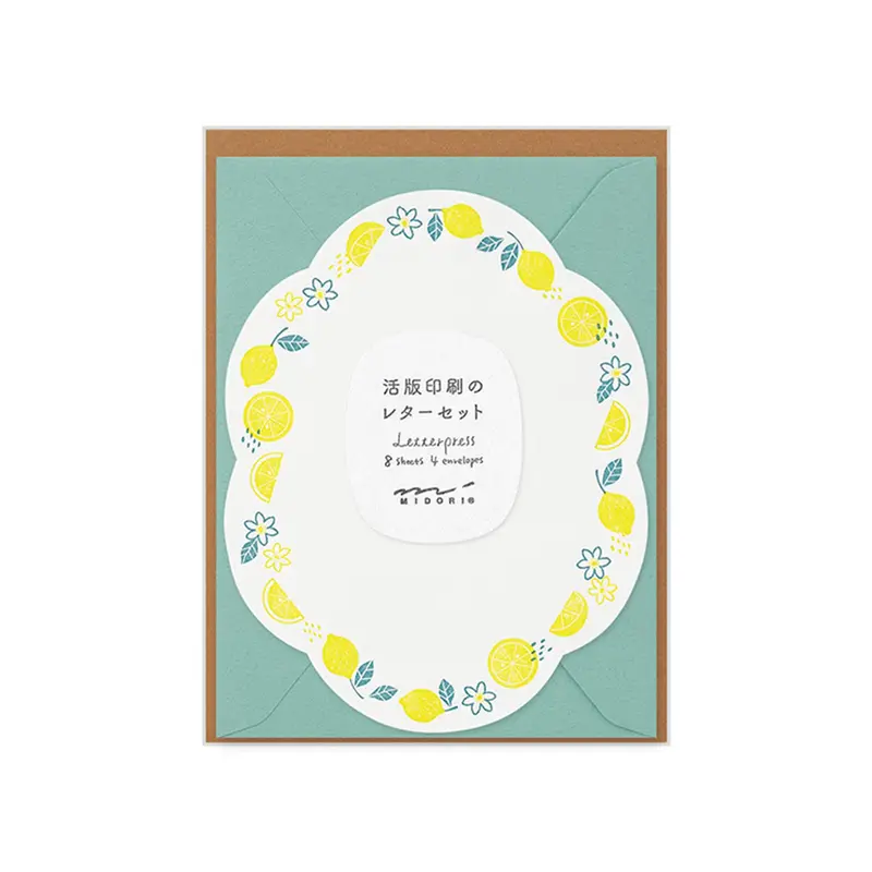 Midori Letterpress Die Cut Letter Set - Lemon