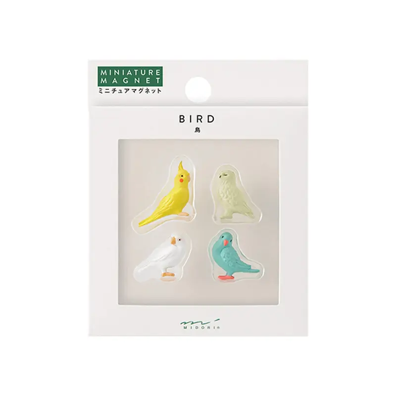 Midori Miniature Magnets 4-pc Set Bird B