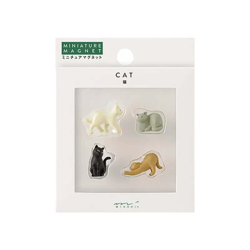 Midori Miniature Magnets 4-pc Set Cat B