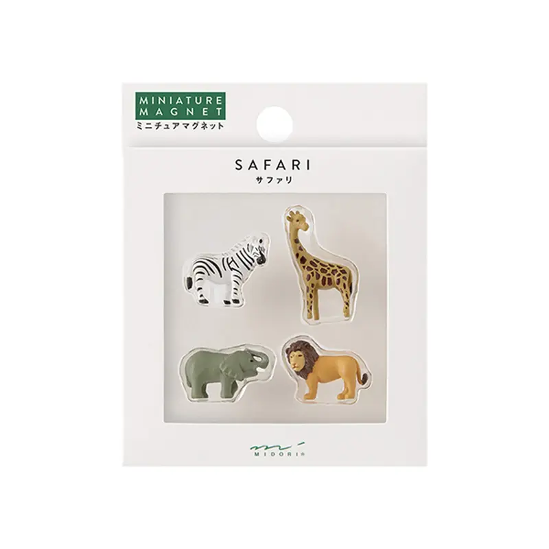 Midori Miniature Magnets 4-pc Set Safari B