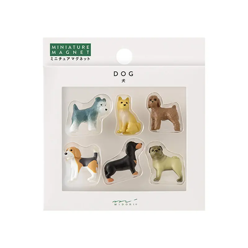 Midori Miniature Magnets 6-pc Set Dog C
