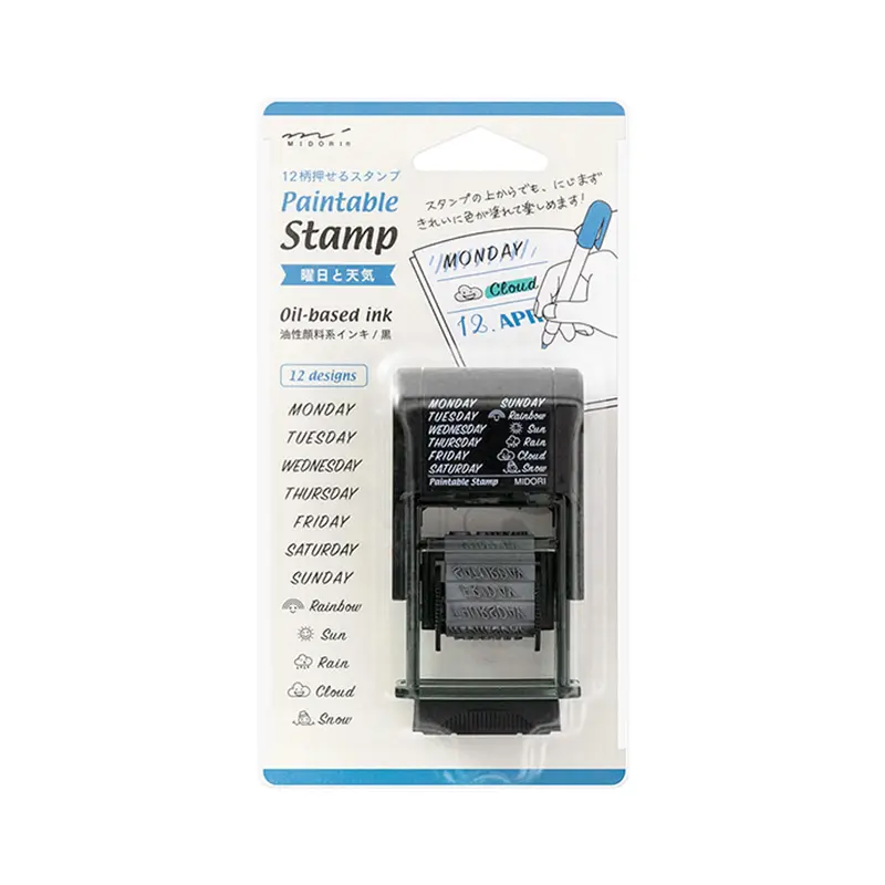 Midori Paintable Rotating Stamp - Weeks & Weather