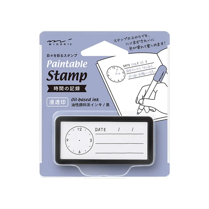 Midori Paintable Stamp Pre-inked Half Size - Time Record