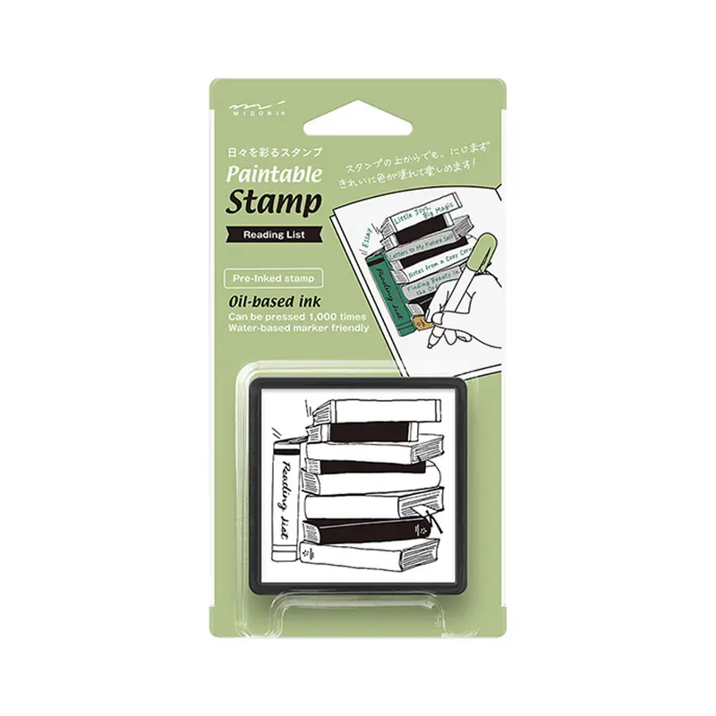 Midori Paintable Stamp Pre-inked - Reading List