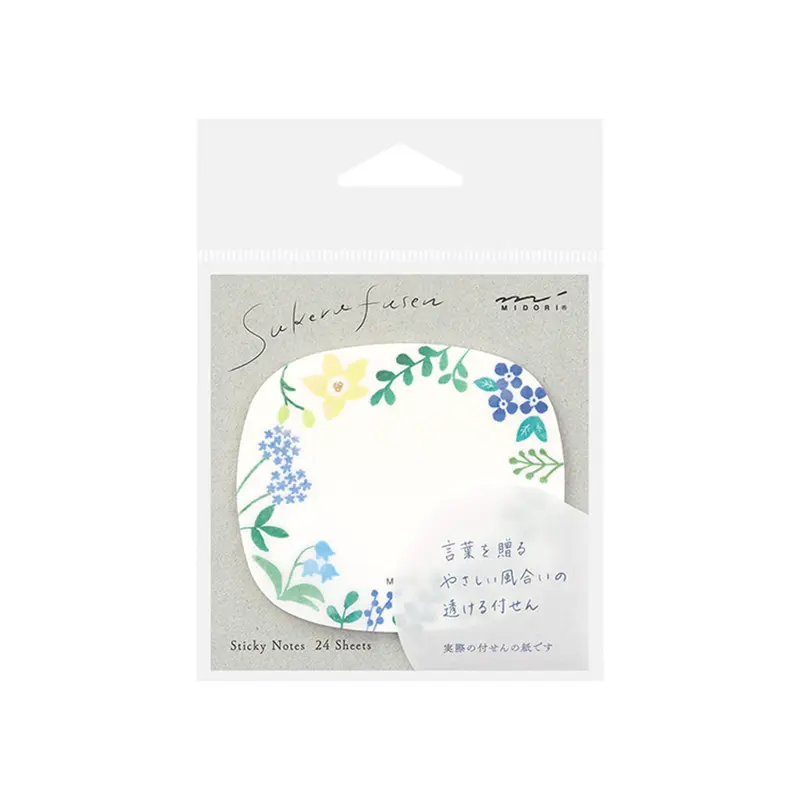 Midori Transparent Sticky Notes - Wild Flower