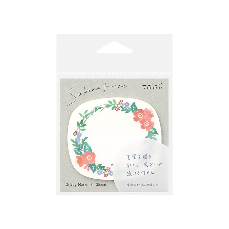 Midori Transparent Sticky Notes - Wreath