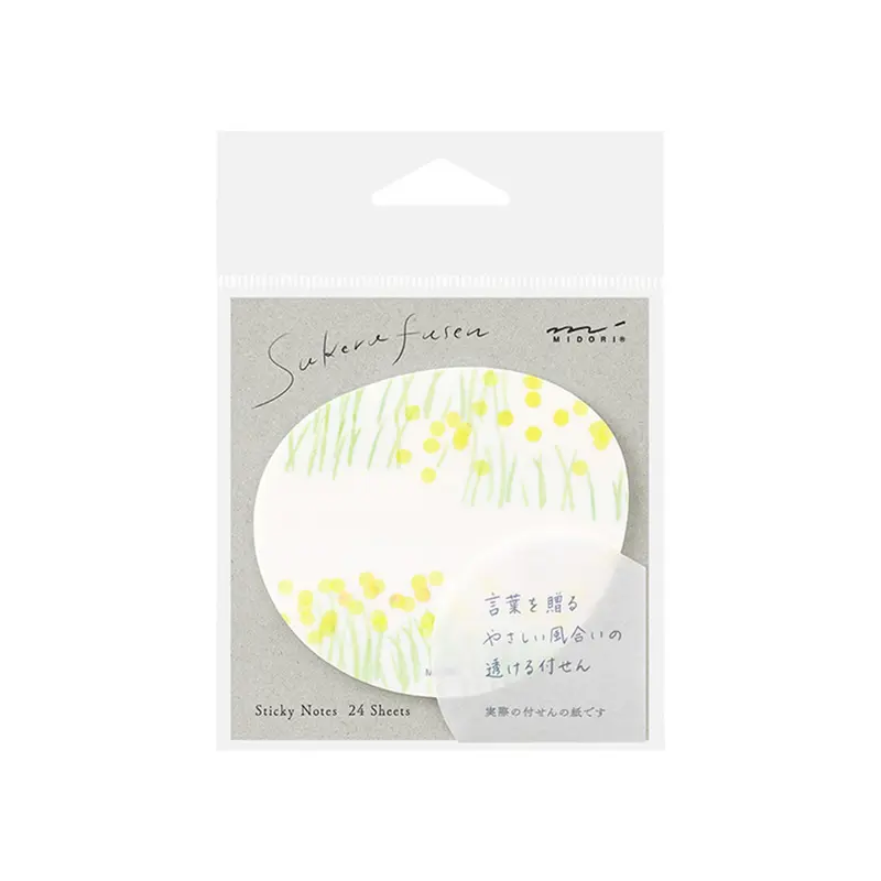 Midori Transparent Sticky Notes - Yellow Flower Field