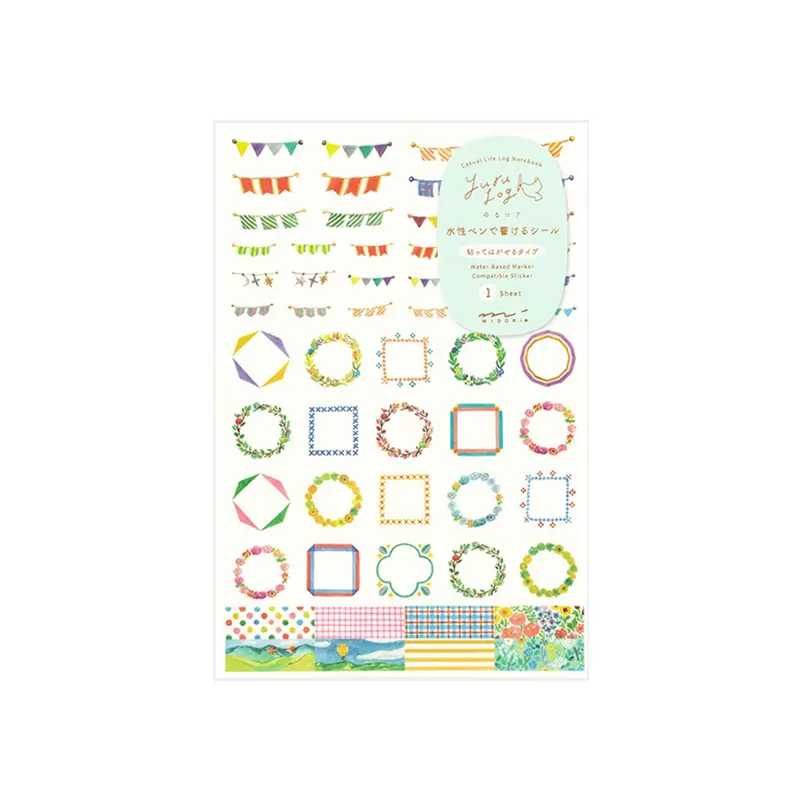 Midori Yuru Log 1 Sheet Sticker Decoration