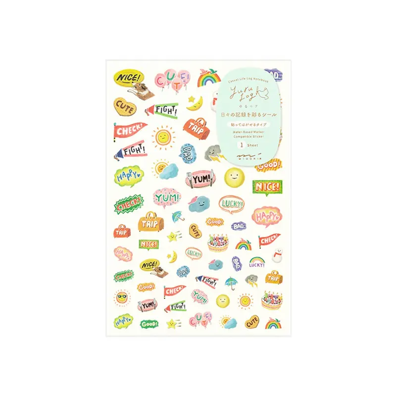 Midori Yuru Log 1 Sheet Sticker Feeling