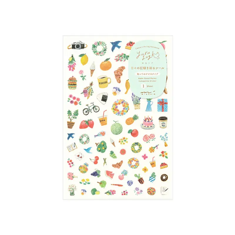 Midori Yuru Log 1 Sheet Sticker Motif