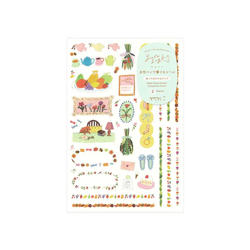 Midori Yuru Log 2-Sheet Sticker My Life