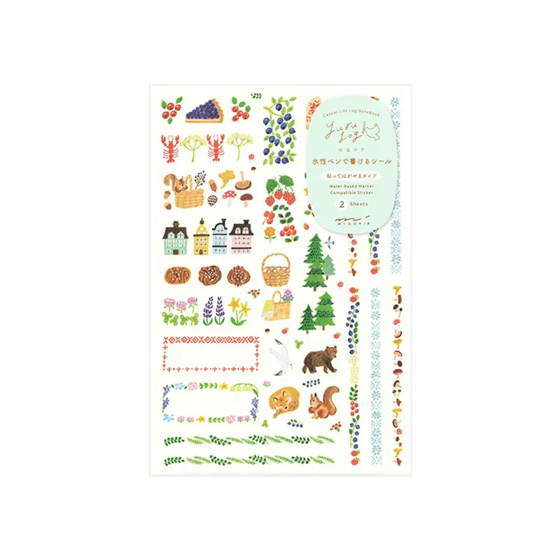 Midori Yuru Log 2-Sheet Sticker Scandinavia