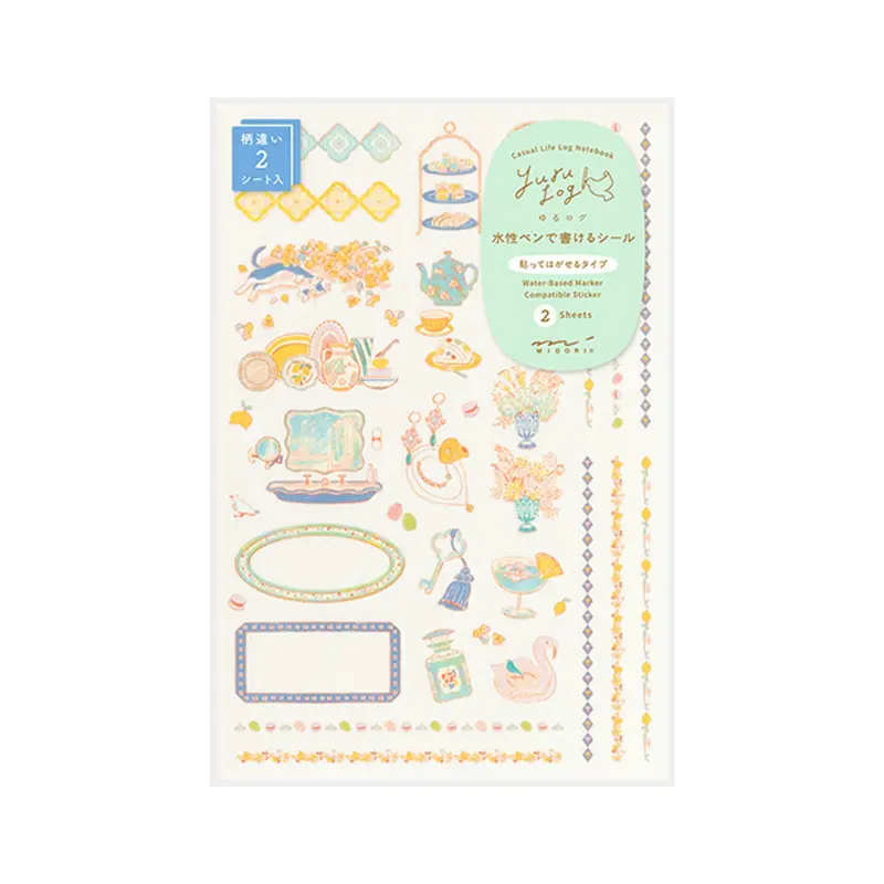 Midori Yuru Log 2-Sheet Sticker Travel and Hotel