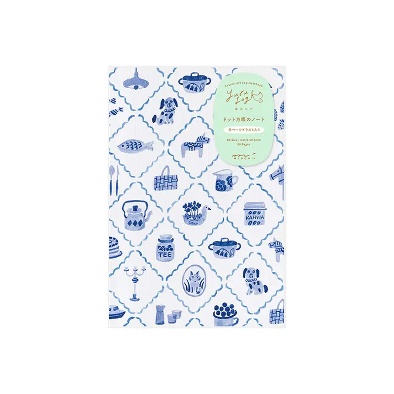 Midori Yuru Log Notebook B6 Blue Nordic