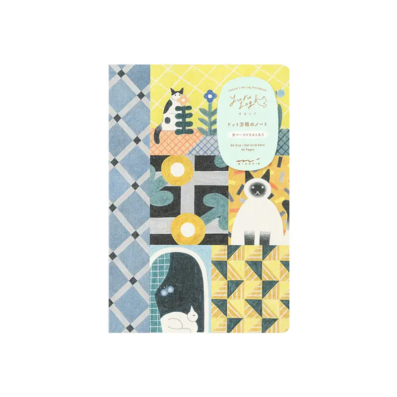 Midori Yuru Log Notebook B6 Cat