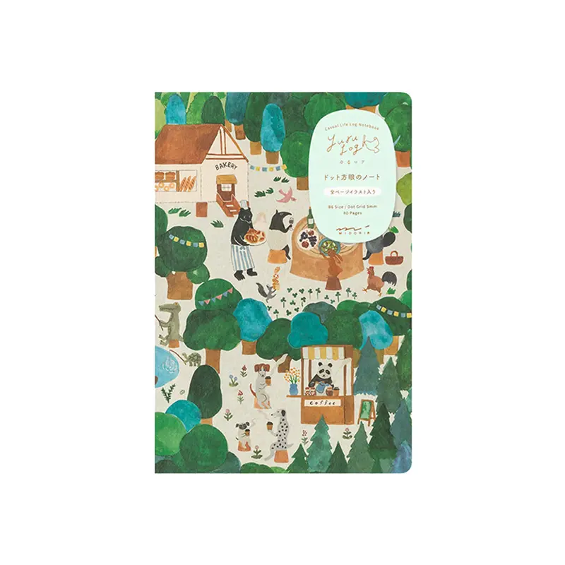 Midori Yuru Log Notebook B6 Forest Animal