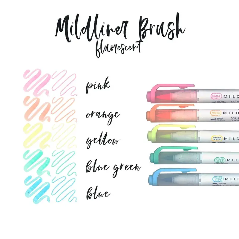 Mildliner Brush pen 5-pack - Fluorescent
