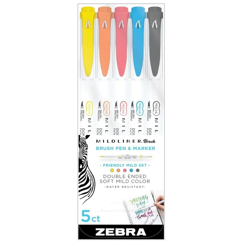 Mildliner Brush pen 5-pack - Friendly