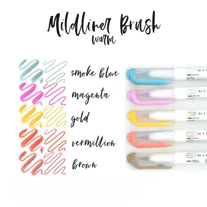 Mildliner Brush pen 5-pack - Warm