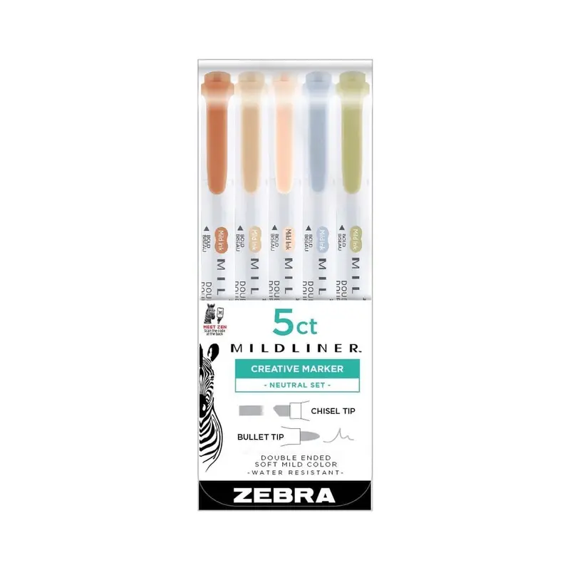 Mildliner Överstrykningspennor 5-pack - Neutral