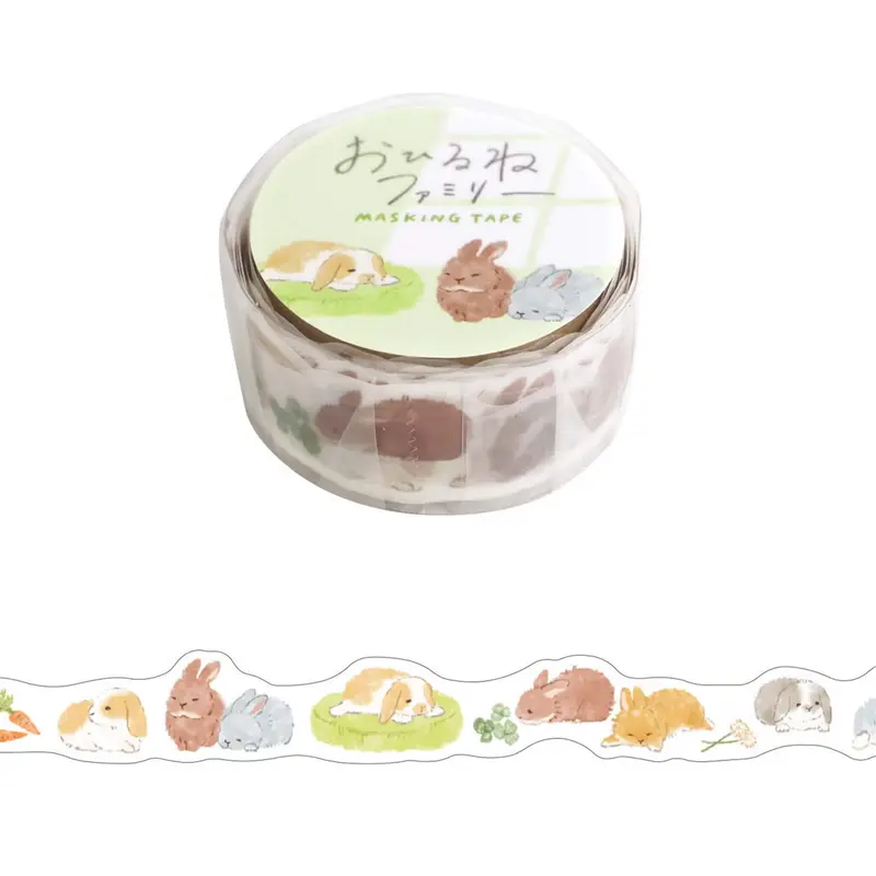 Mind Wave Ohirune Family Die Cut Washi Tape - Usazawa (Rabbit)