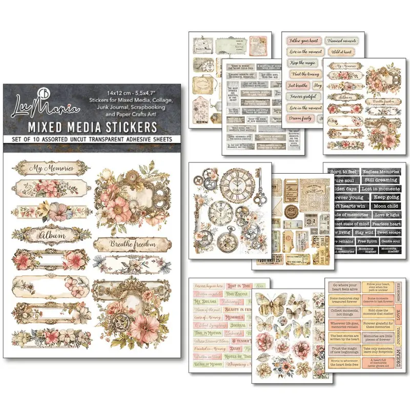 Mixed Media Stickers - 10-pack - Lost in Time
