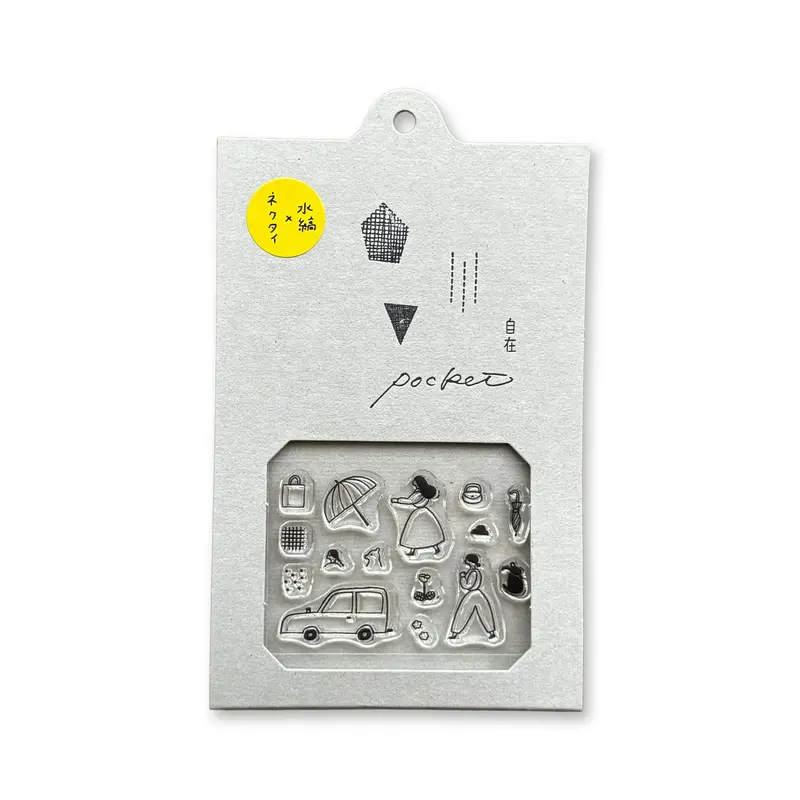 Mizushima × Necktie JIZAI Clear Stamp Pocket - On the Go