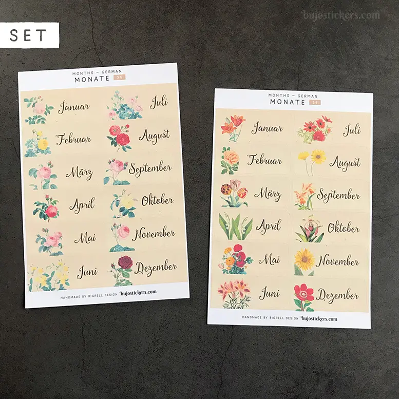 Monate SET • Months in German • 35+36
