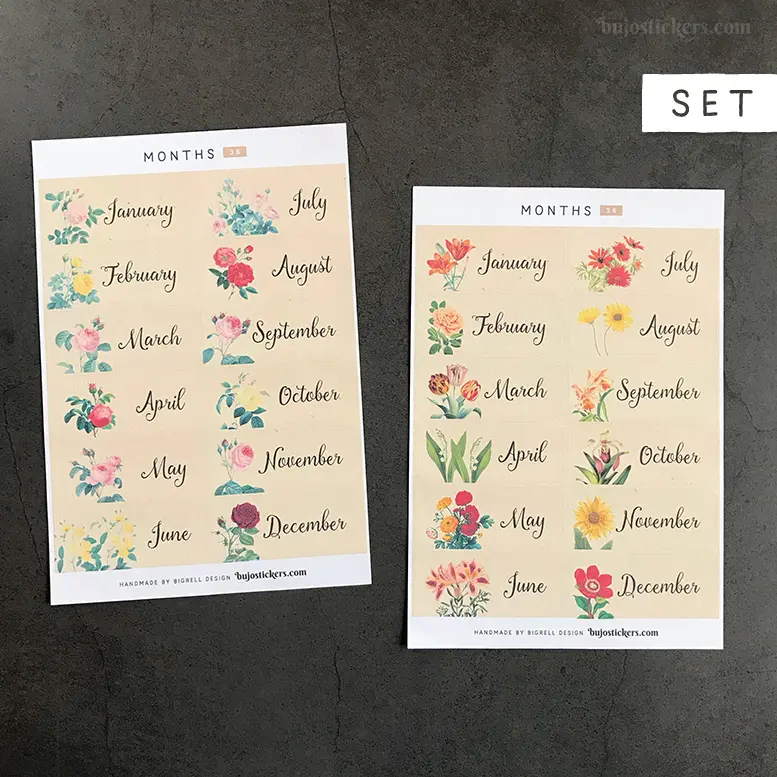 Months SET of 2 • 35+36