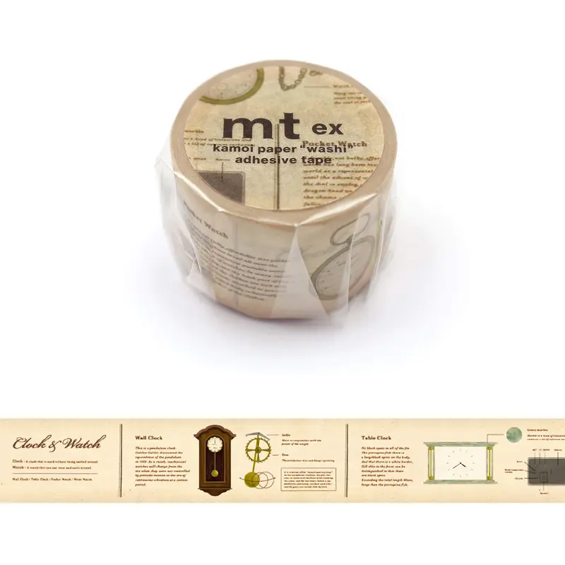 mt ex Washi Tape - Illustrated Encyclopedia - Clock [30mm]