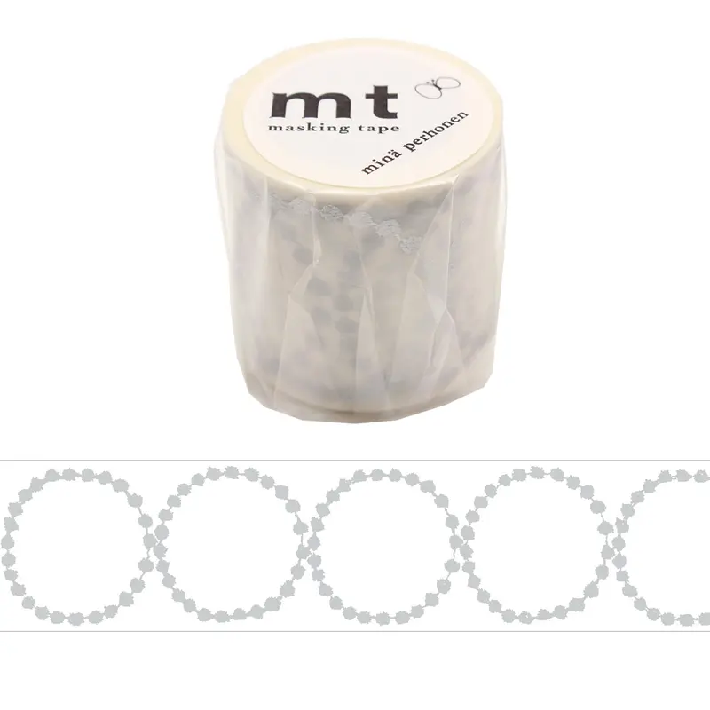 mt × minä perhonen Washi Tape - Tambourine Grande Silver [48mm]